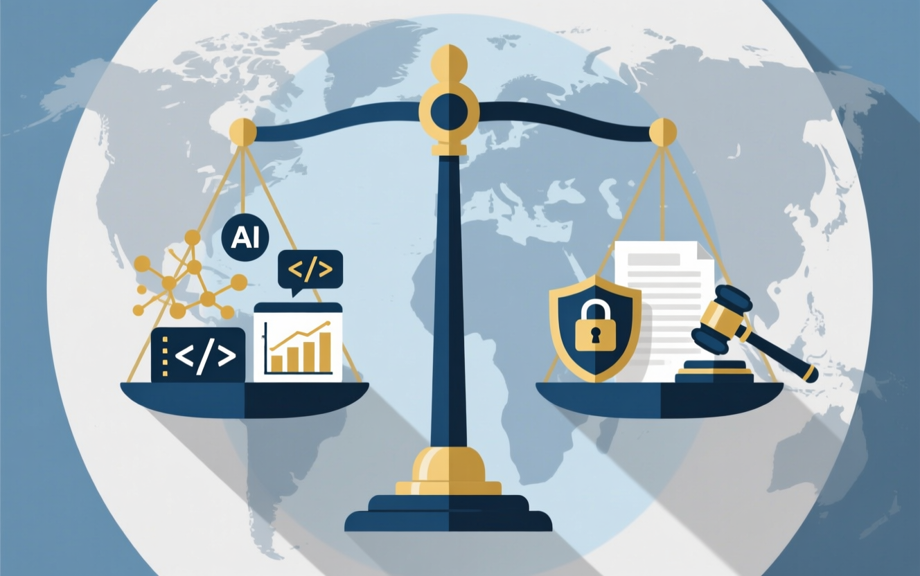 balança representando inovação e regulação em fintechs